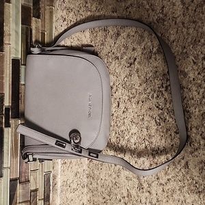Grey leather MK purse